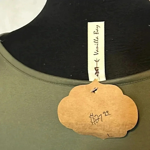 nwt Olive Green BODYSUIT TOP silky soft LARGE - Picture 3 of 5